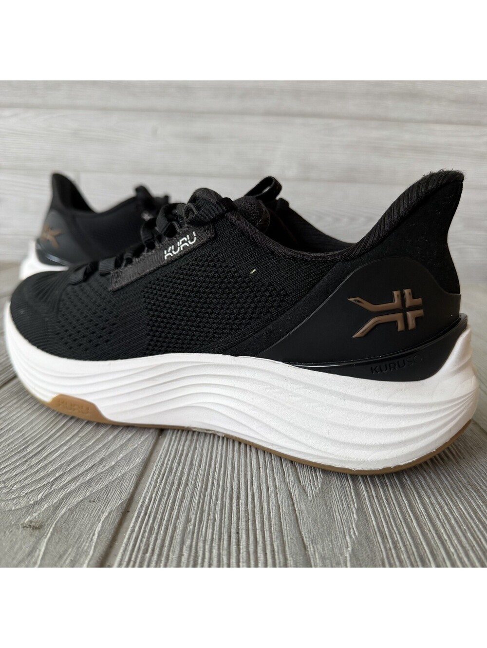 Kuru Atom 2 Womens Size 8.5D Black White Athletic Running Walking Shoes Sneakers
